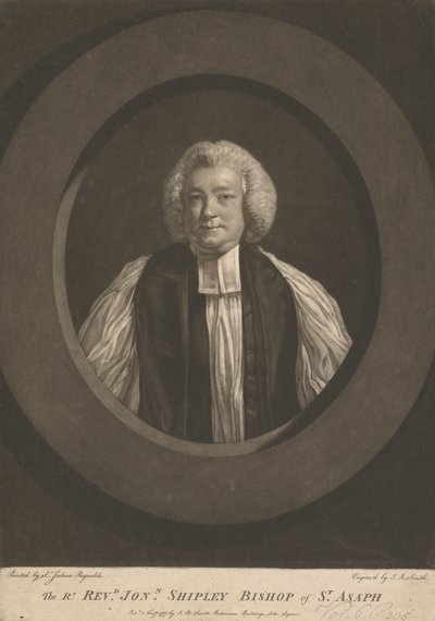 Wielebny Jonathan Shipley, biskup St. Asaph autorstwa John Raphael Smith