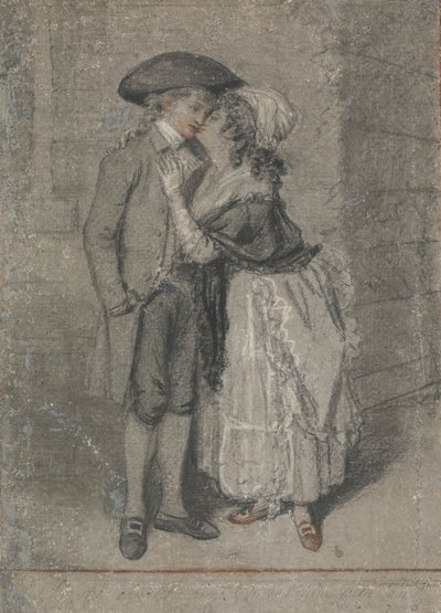 Złapała go więc i pocałowała (Przysłów, rozdział VII, werset 13) autorstwa John Raphael Smith