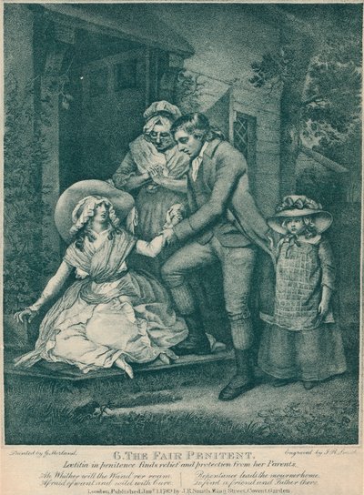 Uczciwa pokutnik: Laetitia w pokucie znajduje ulgę i ochronę przed rodzicami, 1789 autorstwa John Raphael Smith