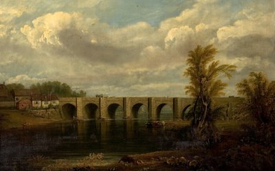 Old Trent Bridge, Nottingham, 1825 autorstwa John Rawson Walker