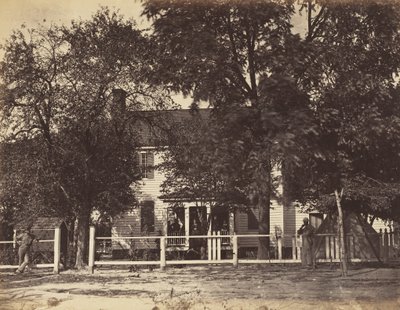 Aiken House, na Weldon Railroad, Virginia., luty 1865 (odbitka opleciona na tkanym papierze) autorstwa John Reekie