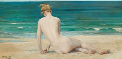 Akt siedzący na brzegu, 1888 autorstwa John Reinhard Weguelin