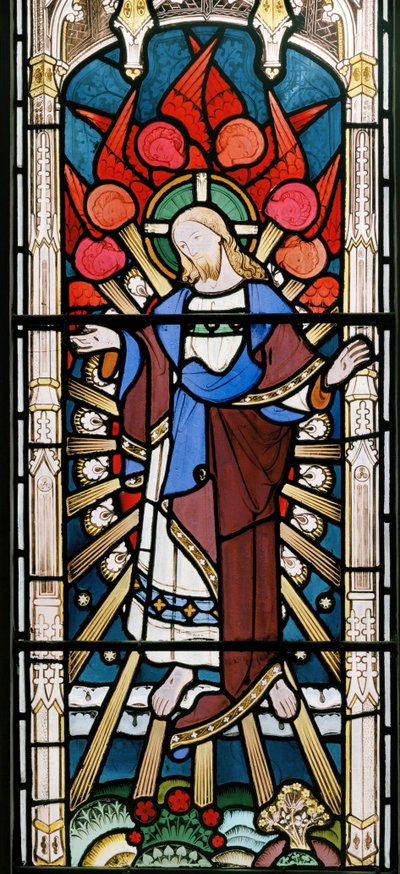 Chrystus i Serafin, z Dziewic mądrych i głupich, 1862 (witraże) autorstwa John Richard Clayton