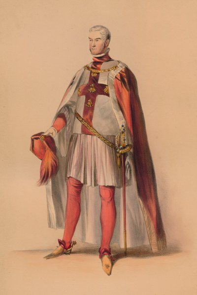 Gość w kostiumie Królowej Wiktorii w kostiumie Bal, 12 maja 1842, 1843. autorstwa John Richard Coke Smyth
