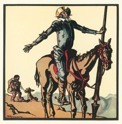 Kensington Rhymes: Don Kichot (litografia kolorowa) autorstwa John Robert (after) Monsell