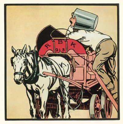 Kensington Rhymes: The Dustman (litho de cor) polonês autorstwa John Robert (after) Monsell