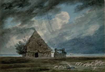 Chata pasterska między Neapolem a Portici autorstwa John Robert Cozens
