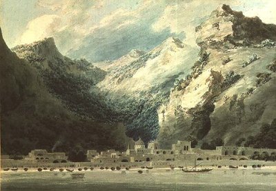 Cetera, rybackie miasteczko nad Zatoką Salerno autorstwa John Robert Cozens