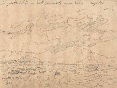 The Fish Gabelle de Granabello Preso Portici, 20 de agosto polonês autorstwa John Robert Cozens