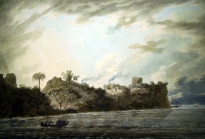Na wybrzeżu Posillipo, niedaleko Point, z Montechiaro (akwarela na papierze) autorstwa John Robert Cozens