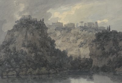 Nad jeziorem Nemi, ok. 1780-83 (grafit i w/c na papierze) autorstwa John Robert Cozens