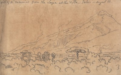 Część Wezuwiusza z loggii w willi, Portici, 22 sierpnia autorstwa John Robert Cozens
