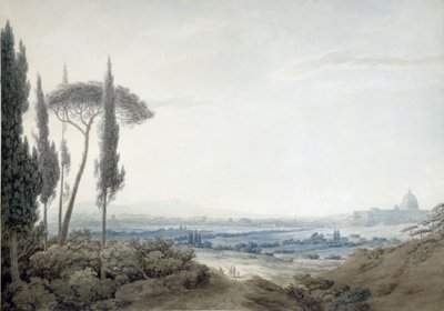 Rzym z Villa Mellini (akwarela) autorstwa John Robert Cozens