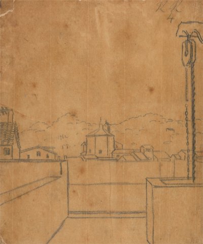 Widok na dach baptysterium autorstwa John Robert Cozens