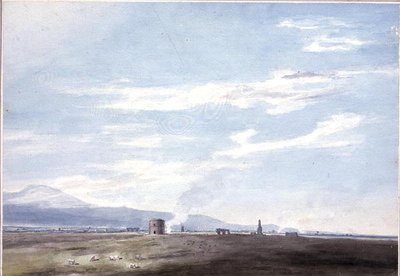 Pozostałości grobowe w Campagna pod Rzymem, ok. 1783 (akwarela na ołówku na papierze) autorstwa John Robert Cozens