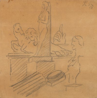 Posągi i ruiny autorstwa John Robert Cozens