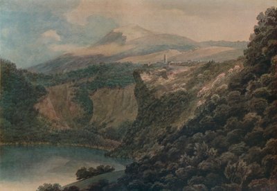 Jezioro i miasto Nemi, 1778 autorstwa John Robert Cozens