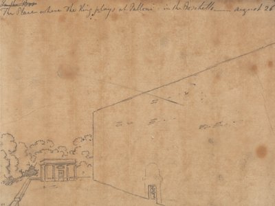 Miejsce, w którym król bawi się w Palloni autorstwa John Robert Cozens