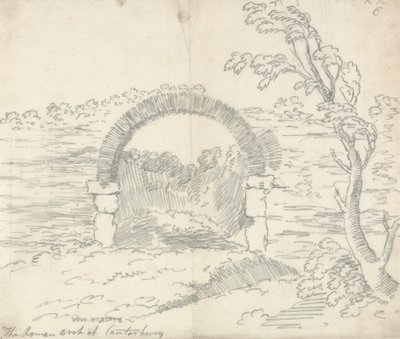 Rzymski łuk w Canterbury autorstwa John Robert Cozens