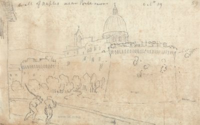 Mur Neapolu w pobliżu Ponte Nuovo autorstwa John Robert Cozens