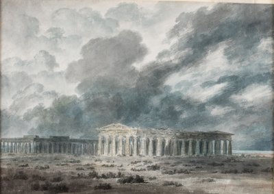 Dwie wielkie świątynie w Paestum autorstwa John Robert Cozens