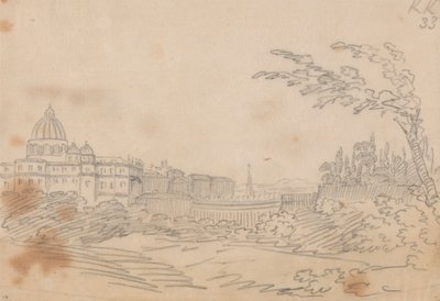 Widok na Watykan autorstwa John Robert Cozens
