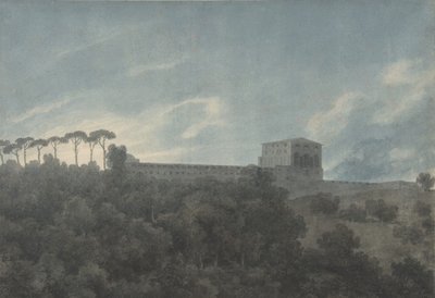 Widok Villa Lante na Janiculum w Rzymie, 1782-83. autorstwa John Robert Cozens