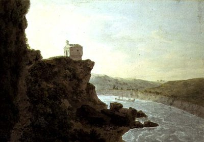 Widok na Tyber w pobliżu Ponte Molle, trzy mile od Rzymu autorstwa John Robert Cozens