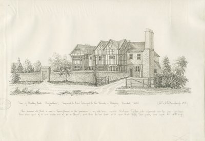 Kingswinford - Bradley Hall: rysunek piórem i tuszem autorstwa John Robert Fernyhough