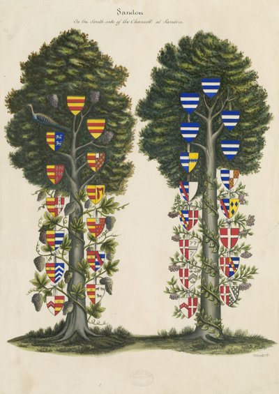 Sandon Church - Malarstwo ścienne: akwarela, nd [XIX w.] (malarstwo) autorstwa John Robert Fernyhough