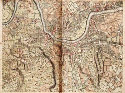 Mapa Barnes, Battersea, Putney i Wandsworth autorstwa John Rocque