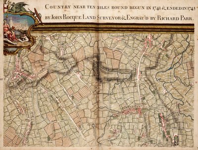 Mapa Highgate, Kentish Town, Holloway, Tottenham i Newington autorstwa John Rocque