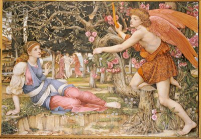 Miłość i Dziewica, 1877 autorstwa John Roddam Spencer Stanhope