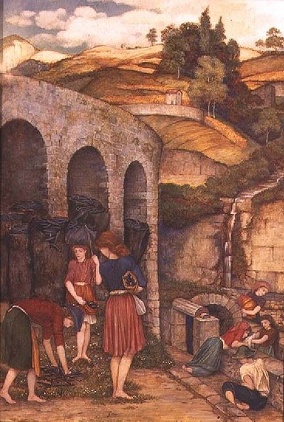Złodzieje węgla drzewnego (tempera) autorstwa John Roddam Spencer Stanhope