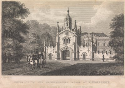 Wejście do Pałacu Arcybiskupiego w Bishopthorpe (wyd. IT Hinton); strona 34 (tom pierwszy) autorstwa John Rogers