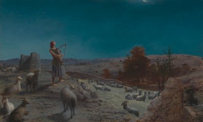 Dawid, przyszły król Izraela, będąc pasterzem w Betlejem autorstwa John Rogers Herbert