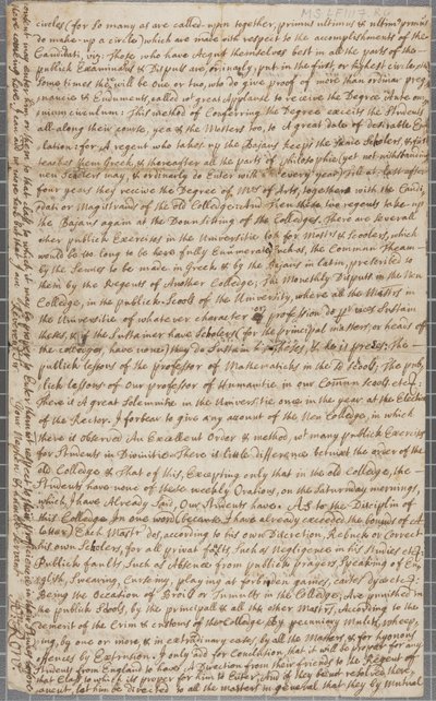 List od Johna Rowa, studenta w St Andrews, do jego wuja, 1691 autorstwa John Row
