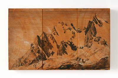Aiguille Du Midi, Francja (pióro i tusz oraz akwarela na drewnie) autorstwa John Ruskin