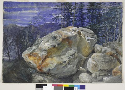 Fragment Alp, ok. 1854-56 (wc i gwasz na ołówku na papierze) autorstwa John Ruskin