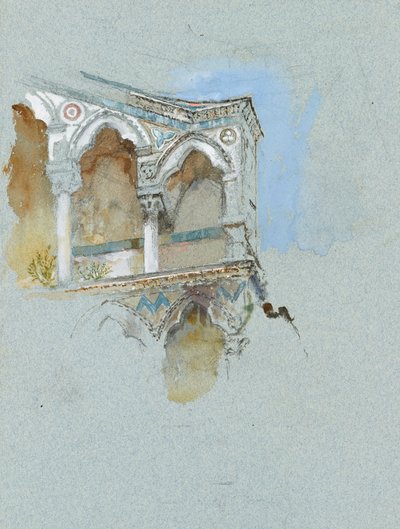 Studium gotyku pisańskiego (część fasady San Michele in Borgo w Pizie) autorstwa John Ruskin