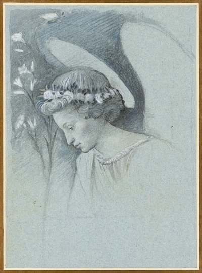 Studium Głowy Anioła Gabriela w „Aniołku zapowiadającym” Filippo Lippiego, 28 czerwca 1870. autorstwa John Ruskin