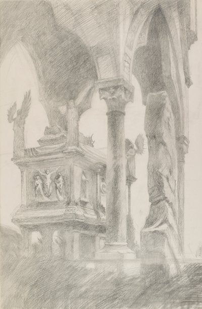 Studium grobowca Mastino II della Scala w Weronie, c1869. autorstwa John Ruskin