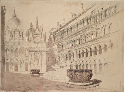 Dwór Pałacu Książęcego, Wenecja, maj 1841 autorstwa John Ruskin