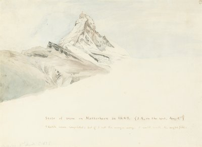 Matterhorn, Szwajcaria, od północnego wschodu, 1849 autorstwa John Ruskin