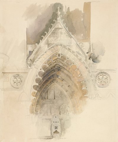 Łuk północny zachodniego wejścia do katedry w Amiens, 17-18 maja lub 23 września 1856 r. autorstwa John Ruskin