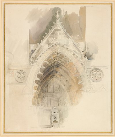 Łuk północny zachodniego wejścia katedry w Amiens, 17-18 maja lub 23 września 1856 r. autorstwa John Ruskin