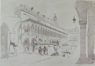 Palazzo della Ragione i Piazza delle Erbe, Padwa, maj 1841 r. autorstwa John Ruskin