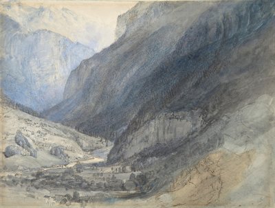 Dolina Lauterbrunnen, Szwajcaria, ca. 1866. autorstwa John Ruskin