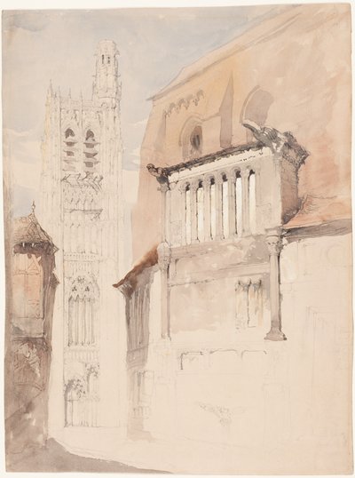 Wieża katedry w Sens autorstwa John Ruskin