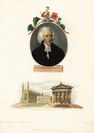 Thomas Martyn, profesor botaniki, Cambridge University.1799 (grafika) autorstwa John Russel
